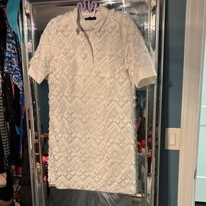 Banana Republic White Textured Mini Dress